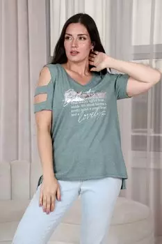 Туника трикотажная Алеса (оливковая)