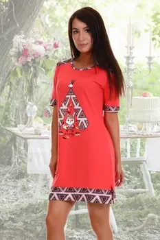 Туника трикотажная Бруна (коралл)