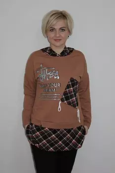 Туника трикотажная Дэйки (коричневая) рр