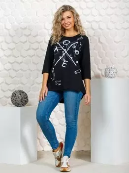 Туника трикотажная Дэйна (черная) рр