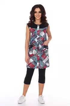 Туника трикотажная Дэнна (бирюзовая клетка)