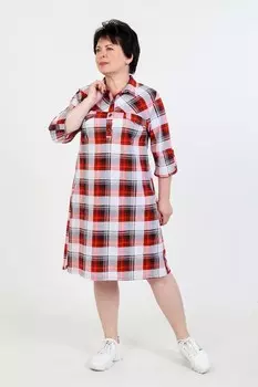 Туника трикотажная Джудит (красно-белая) рр