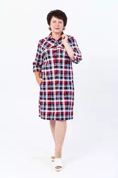 Туника трикотажная Джудит (красно-синяя)