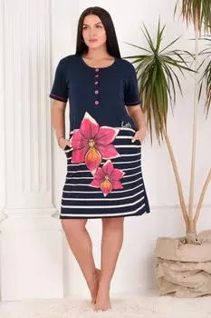 Туника трикотажная Фелисида (темно-синяя)
