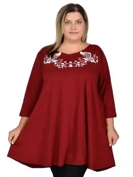 Туника трикотажная Флора (бордовая) рр
