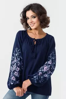 Туника трикотажная Франсин (розовые цветы)