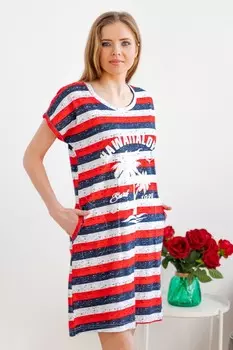 Туника трикотажная Гаваи (красно-белая)