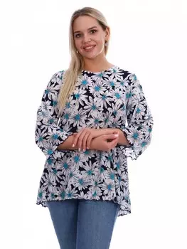 Туника трикотажная Икебана (бирюзовая)