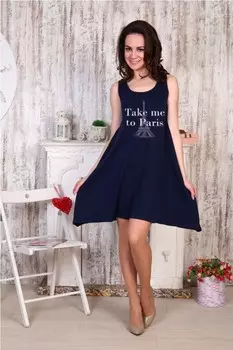 Туника трикотажная Инесса (темно-синяя)