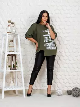 Туника трикотажная Элинор (хаки)