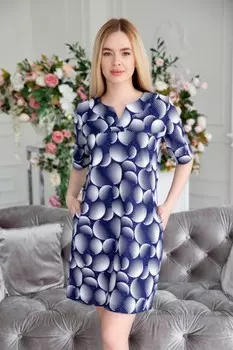 Туника трикотажная Эмма (синяя)