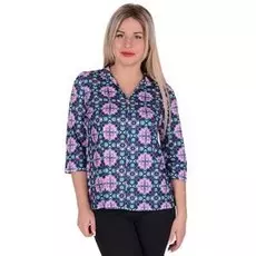 Туника трикотажная Юлиана (сине-розовая)