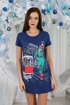 Туника трикотажная Кэйла (синяя)