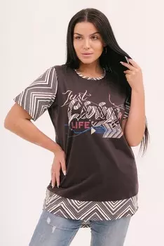 Туника трикотажная Кеона (коричневая)