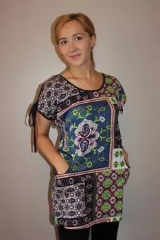 Туника трикотажная Кларис (абстракция) рр