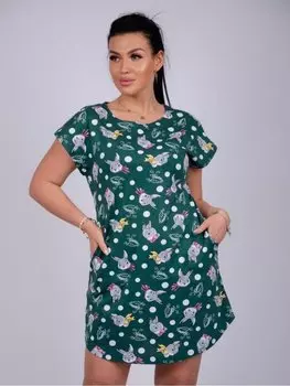 Туника трикотажная Корги (зеленая)