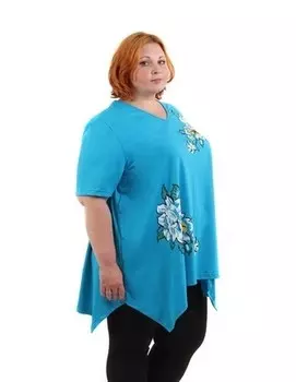 Туника трикотажная Лилия (бирюзовая)