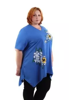 Туника трикотажная Лилия (синяя)