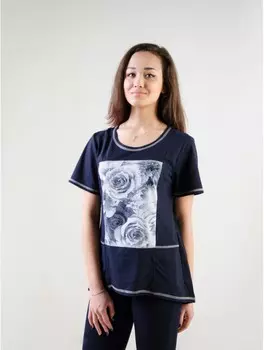 Туника трикотажная Лирния (синяя)