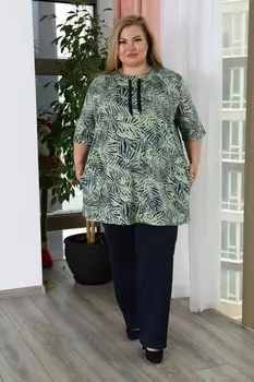 Туника трикотажная Людмила (хаки) рр