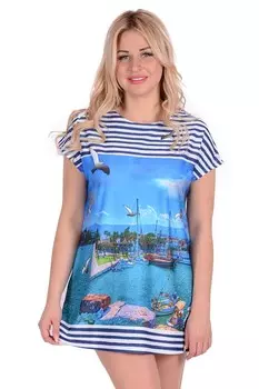 Туника трикотажная Луиза (море)