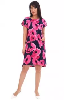 Туника трикотажная Маки (розовая)