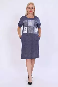 Туника трикотажная Маника (синяя)