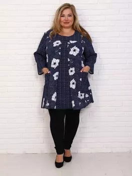 Туника трикотажная Мила (цветы) рр