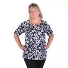 Туника трикотажная Мирайн (бежевые цветы)