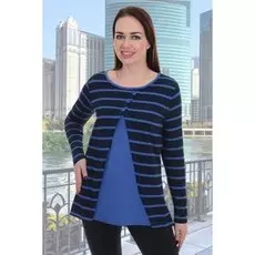 Туника трикотажная Натали (синяя)