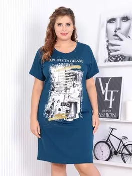 Туника трикотажная Неолина (петроль)