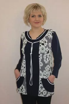 Туника трикотажная Патси (ментоловые цветы) рр