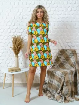 Туника трикотажная Пазл (горчичная) рр