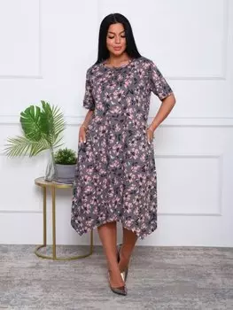 Туника трикотажная Пепита (розовые цветы)