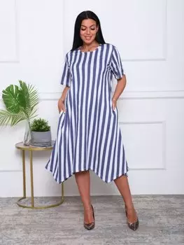 Туника трикотажная Пепита (синяя полоса)