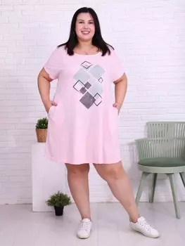 Туника трикотажная Ромбик (розовая)