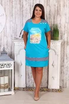 Туника трикотажная Роуз (бирюзовая) рр