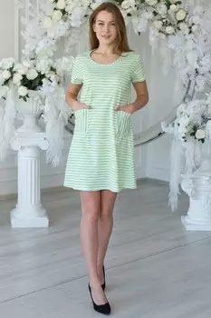 Туника трикотажная Русмина (желто-зеленая полоса)