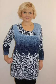 Туника трикотажная Северина (сине-голубая) рр