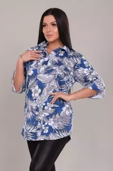 Туника трикотажная Тропиканка (синяя)