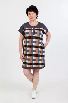Туника трикотажная Вилма (цветная клетка)