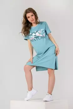 Туника трикотажная Время (голубая)