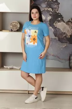 Туника трикотажная Захра (голубая)