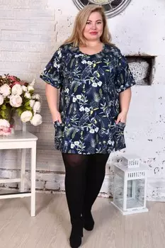 Туника трикотажная Завия (синяя) рр