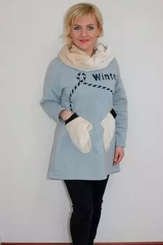 Туника трикотажная Зима (голубая) рр