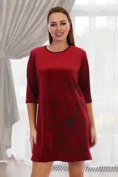 Туника велюровая Оливет (бордовая)