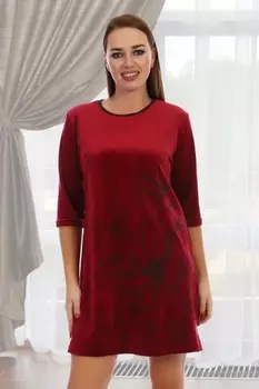 Туника велюровая Оливет (бордовая) рр