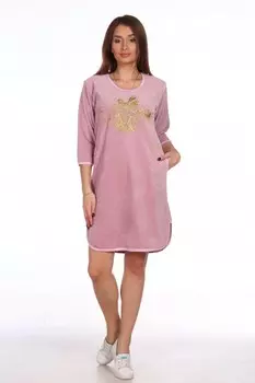 Туника велюровая Софья (светло-розовая)