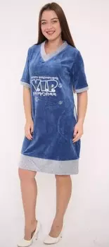 Туника велюровая Вип (синяя) рр