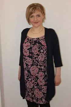 Туника вискозная Аннета (цветы) рр